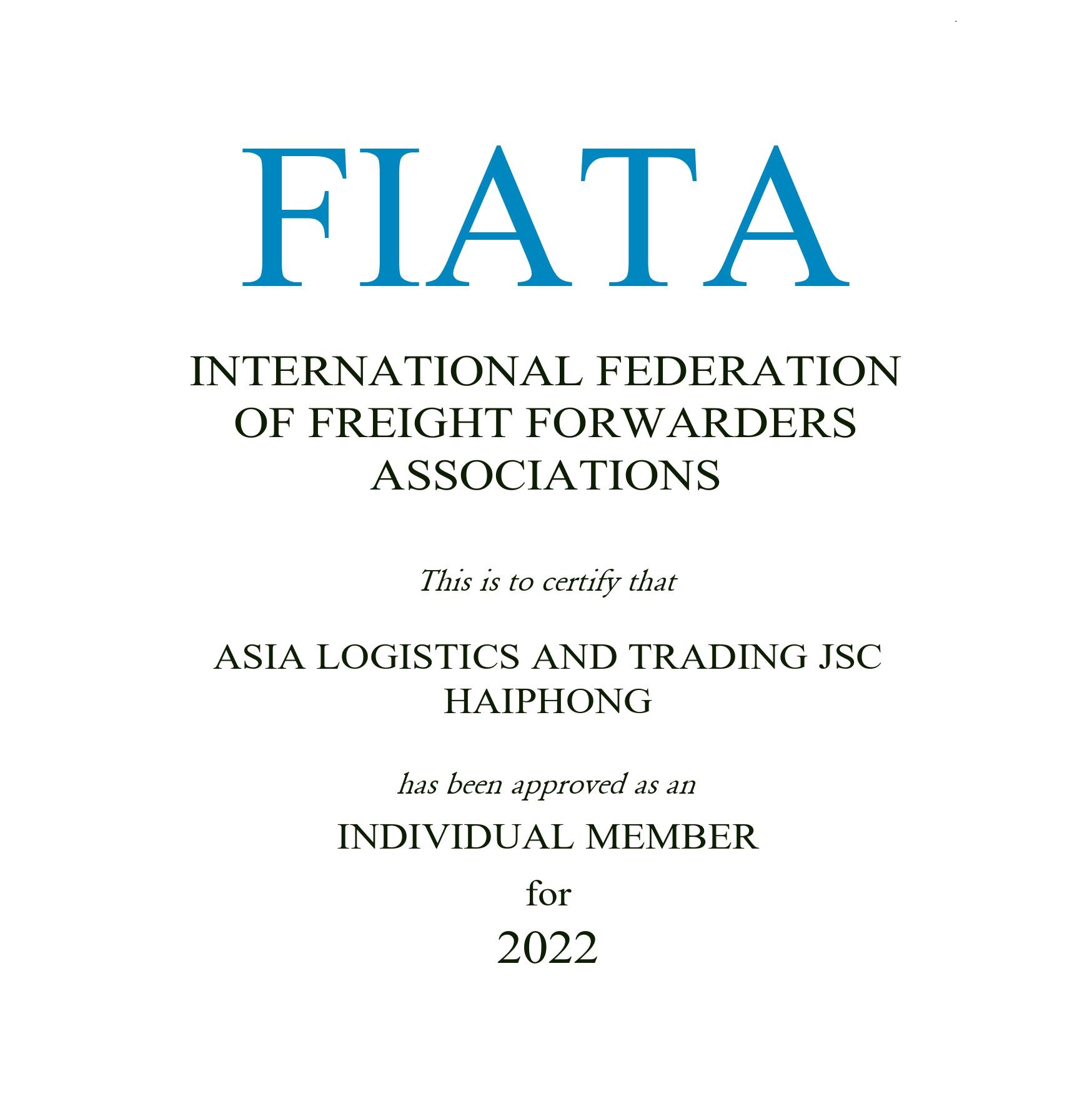  ASHICO LOGISTICS BECOMES A FIATA MEMBER!